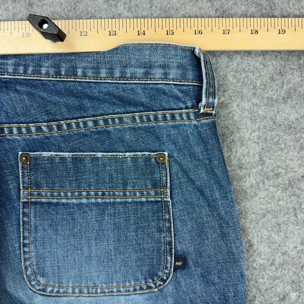 VTG Abercrombie Fitch Jeans Womens 10‎ Blue Bootcut Wide Leg Faded Denim 90s